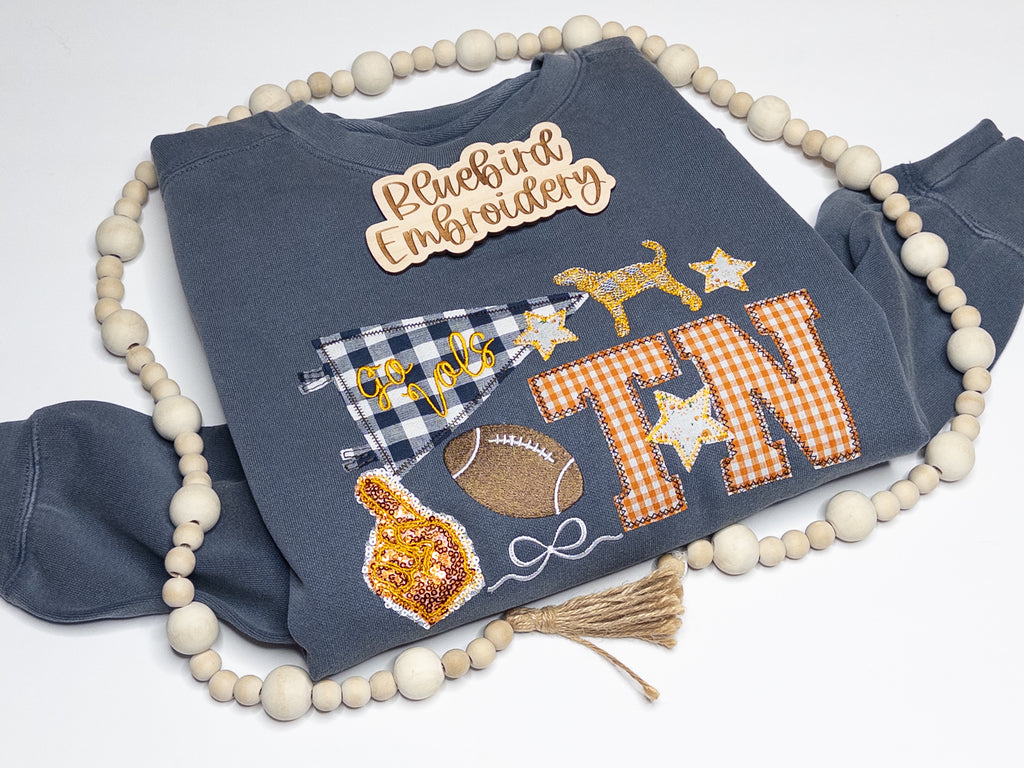Tennessee Doodle Applique Embroidered Sweatshirt