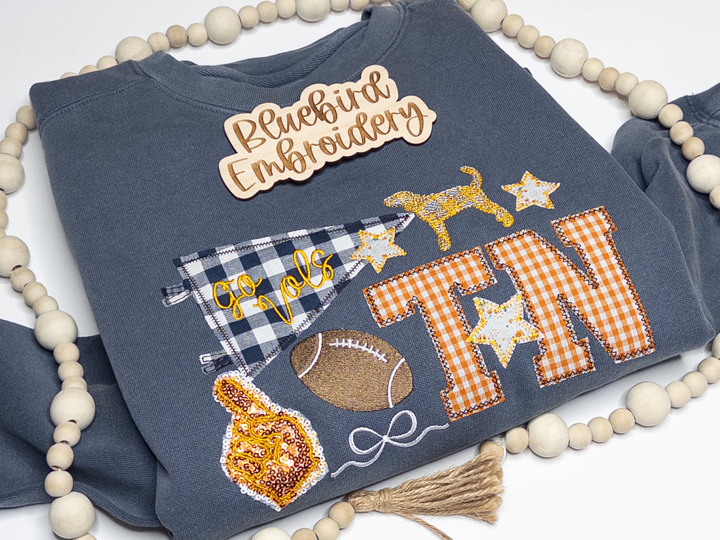 Tennessee Doodle Applique Embroidered Sweatshirt