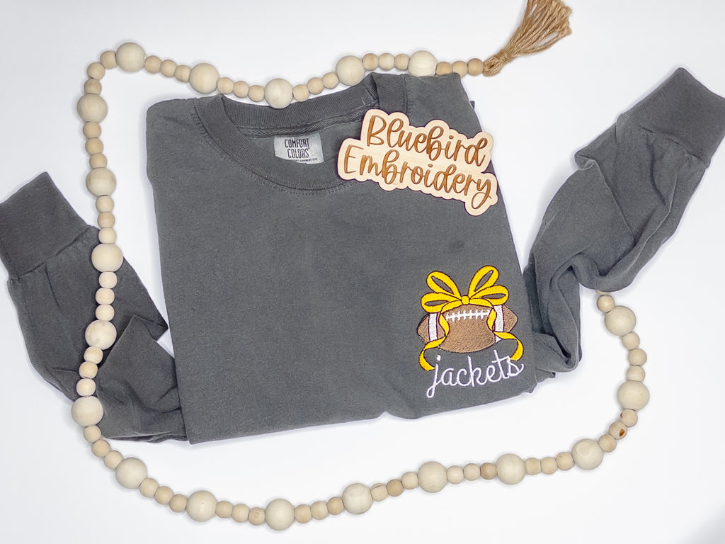 Custom Football Bow Mascot Embroidered