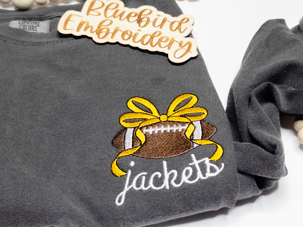 Custom Football Bow Mascot Embroidered