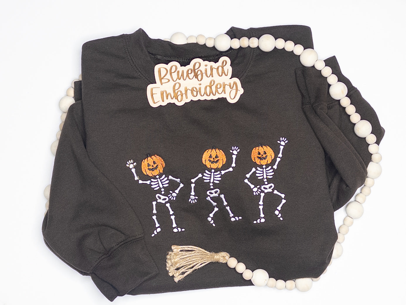 Dancing Skellies Embroidered Crewneck