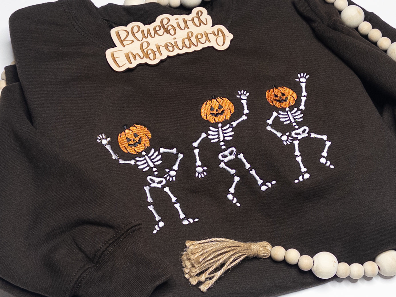 Dancing Skellies Embroidered Crewneck