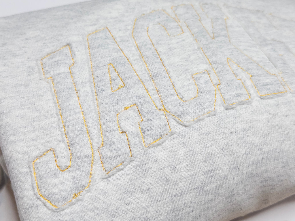 Custom Tone on Tone Applique Embroidered Sweatshirt