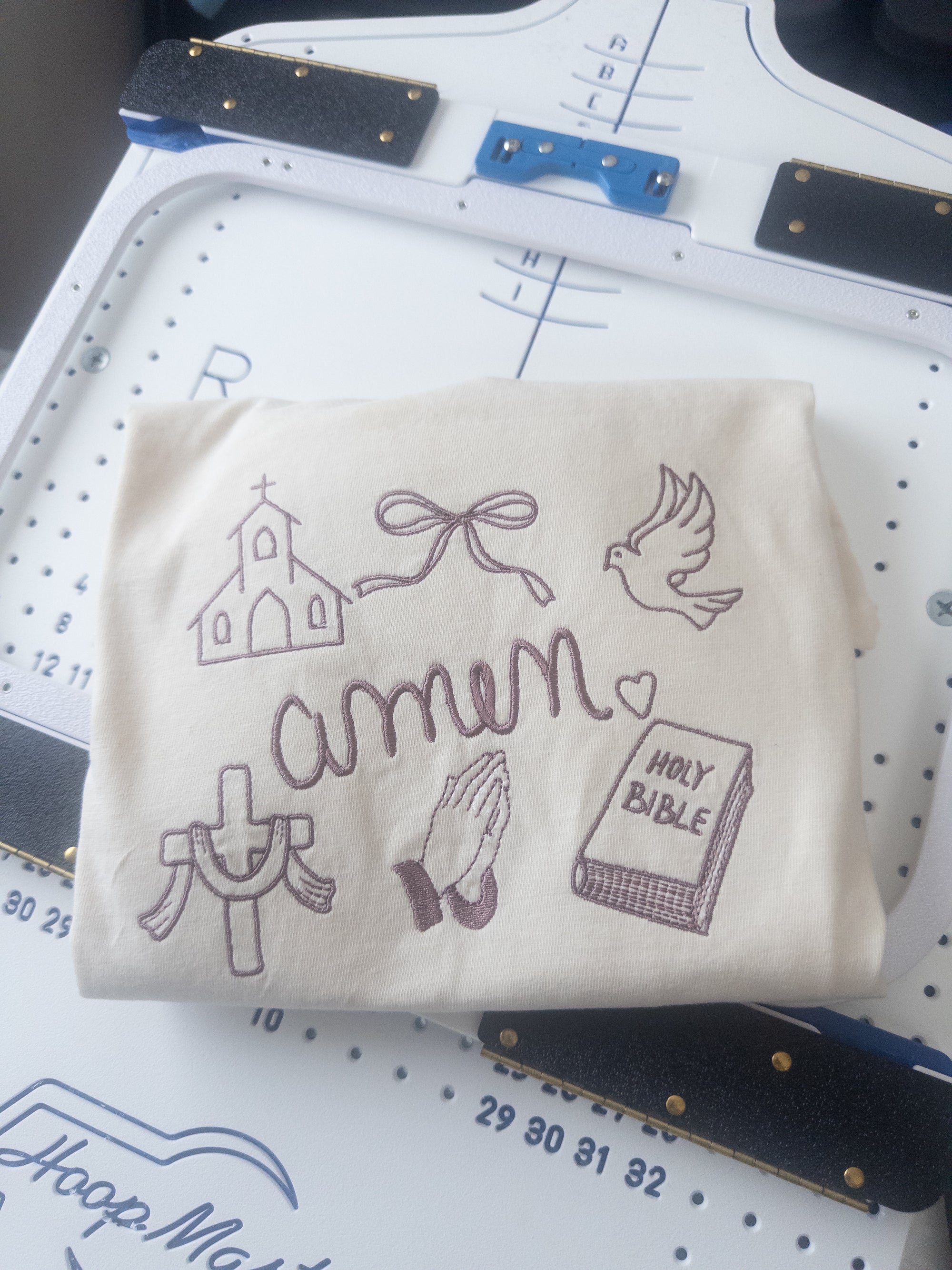 Amen Christian Icons Embroidered Crewneck