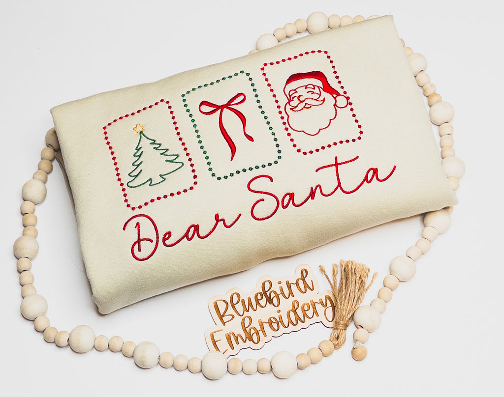 Dear Santa Stamps- Embroidered Choose your style