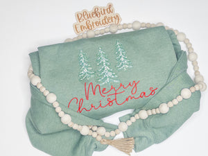 Pine Tree Trio Applique- Embroidered Choose your style