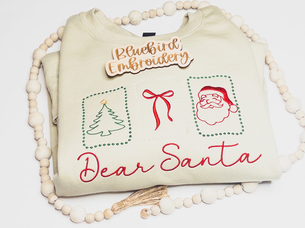 Dear Santa Stamps- Embroidered Choose your style