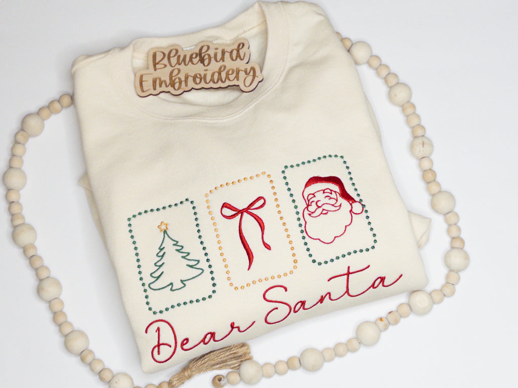Dear Santa Stamps- Embroidered Choose your style