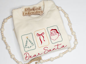 Dear Santa Stamps- Embroidered Choose your style