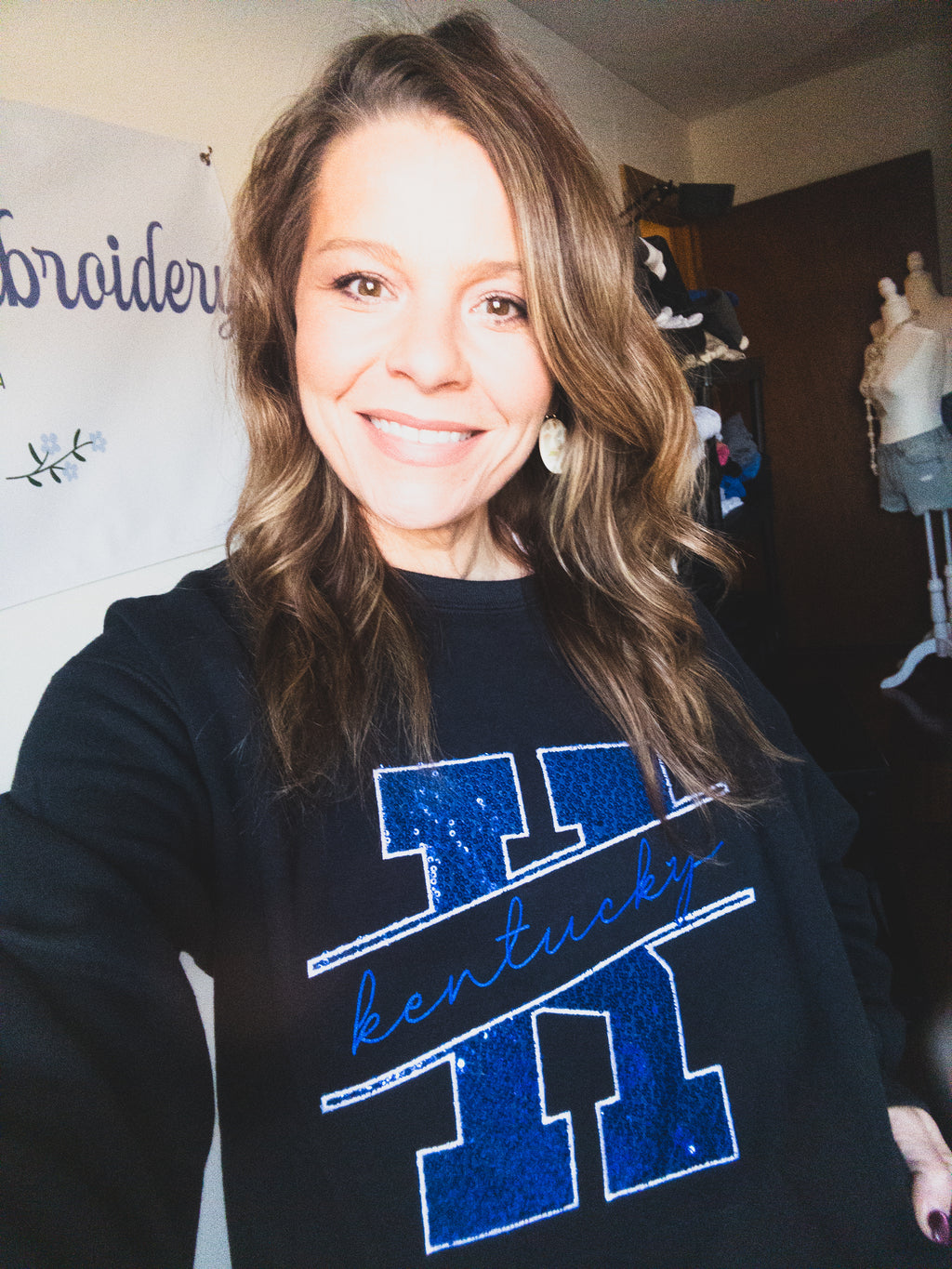 KY State Monogram Applique Embroidered Sweatshirt