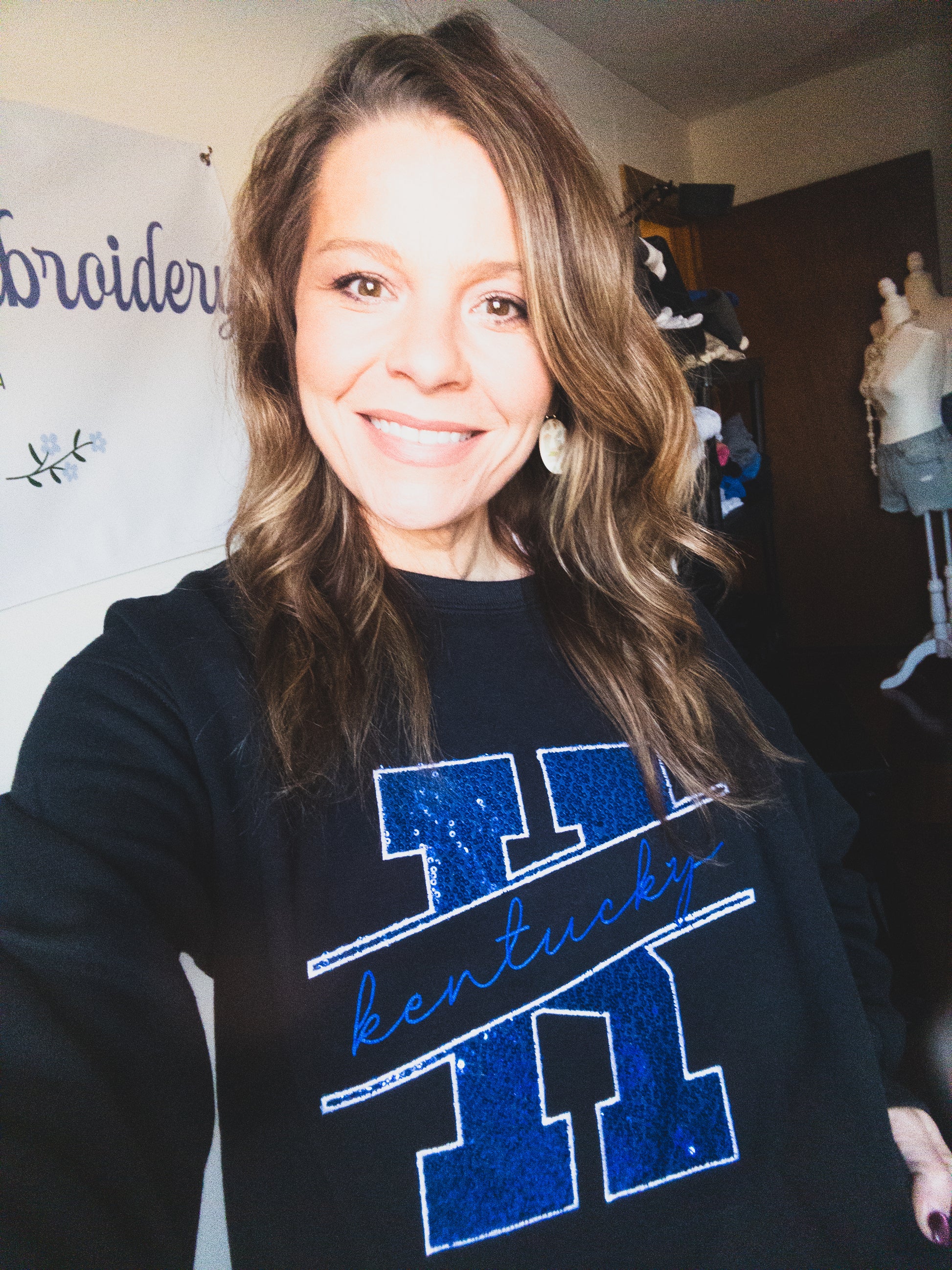 KY State Monogram Applique Embroidered Sweatshirt