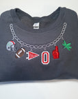 Custom Team-Themed Charm Necklace Sweatshirt-READ DESCRIPTION BEFORE ORDERING