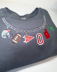 Custom Team-Themed Charm Necklace Sweatshirt-READ DESCRIPTION BEFORE ORDERING