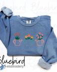 Floral Watering Cans Applique Trio & Singles Digital Embroidery Design