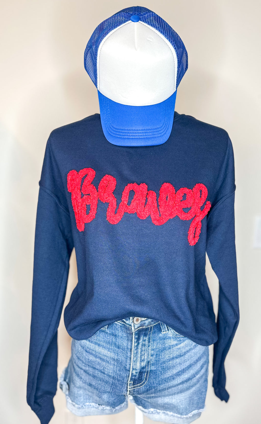 Custom Chenille Yarn Sweatshirt-Choose your team!