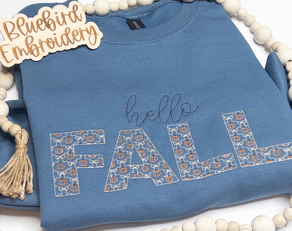 Hello Fall Embroidered Sweatshirt
