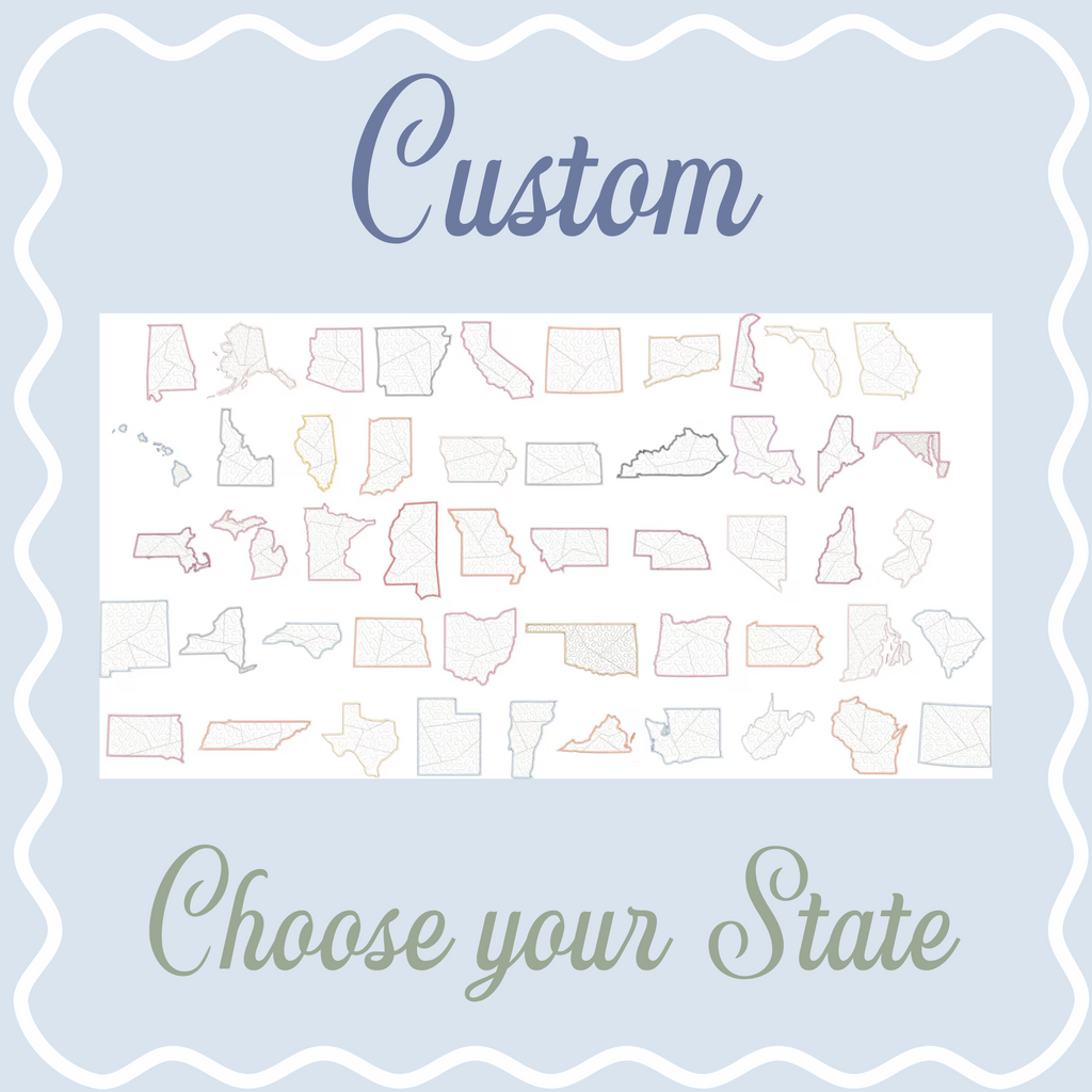 Custom Choose Your State -Quilted Patchwork Appliqué Embroidered Tee