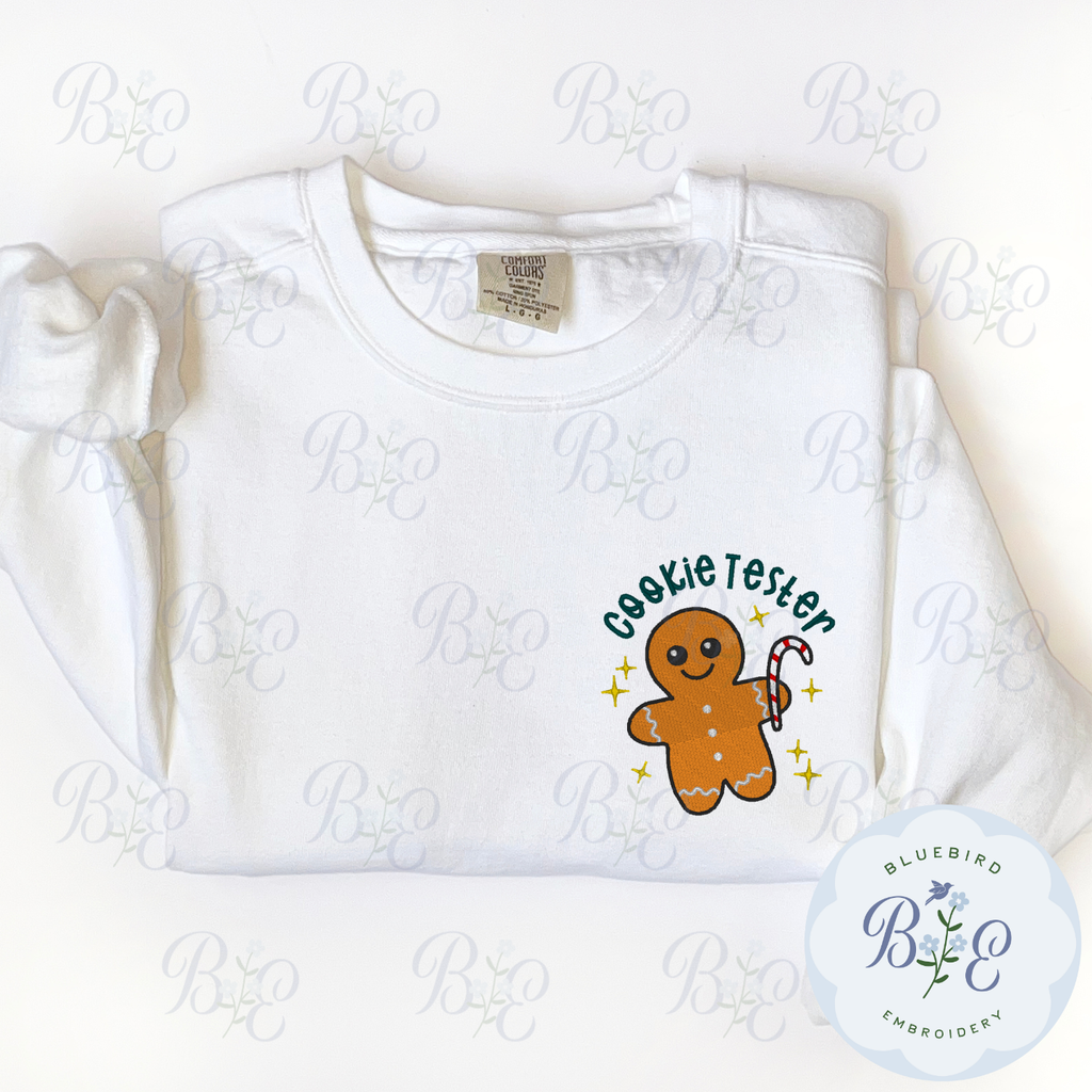 Cookie Tester Gingerbread Man- Embroidered Choose your style