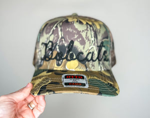 Bobcats Embroidered Script Camo Hat-3D Puff