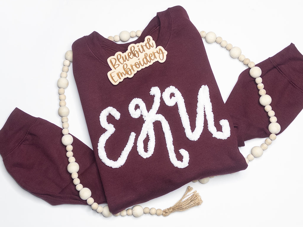 Custom Chenille Yarn Sweatshirt-Choose your team!