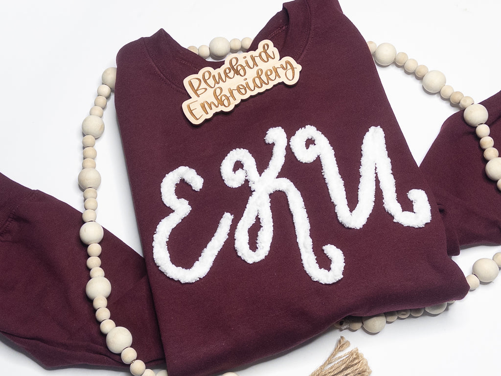 Custom Chenille Yarn Sweatshirt-Choose your team!