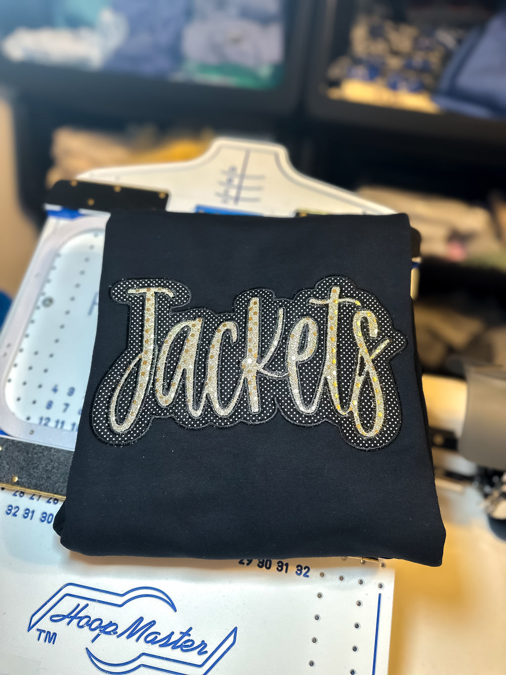 Custom Sequin + Fabric Mascot Script Sweatshirt