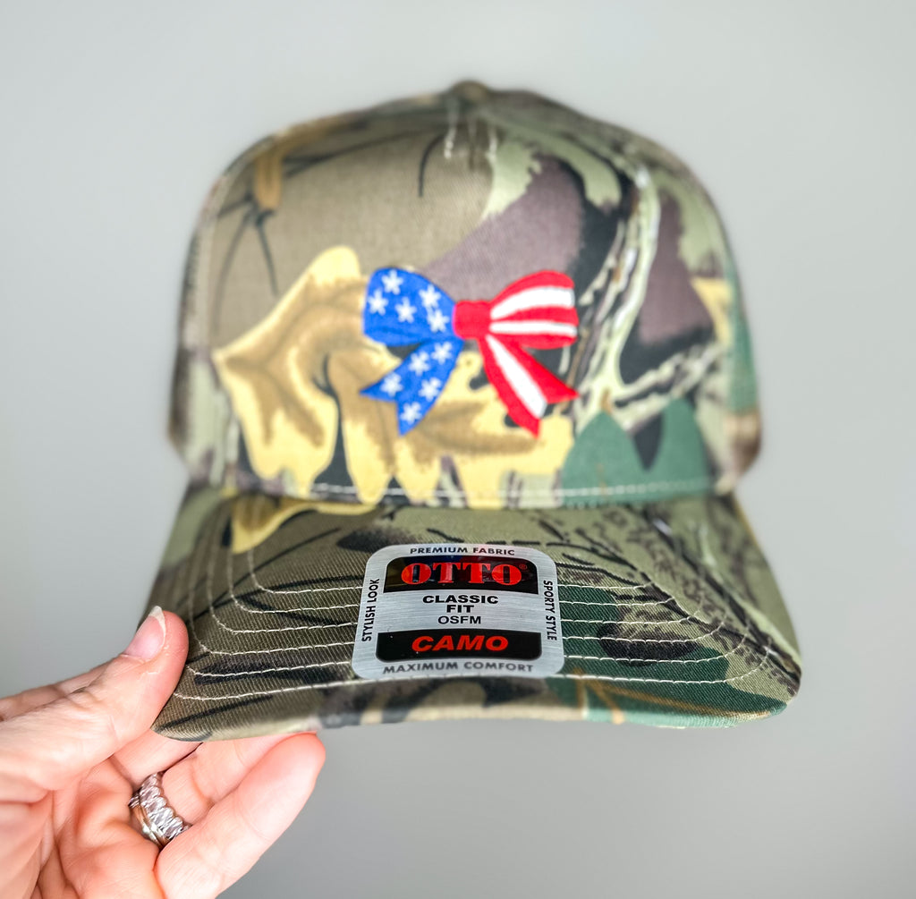 Patriotic Bow Camo Snapback