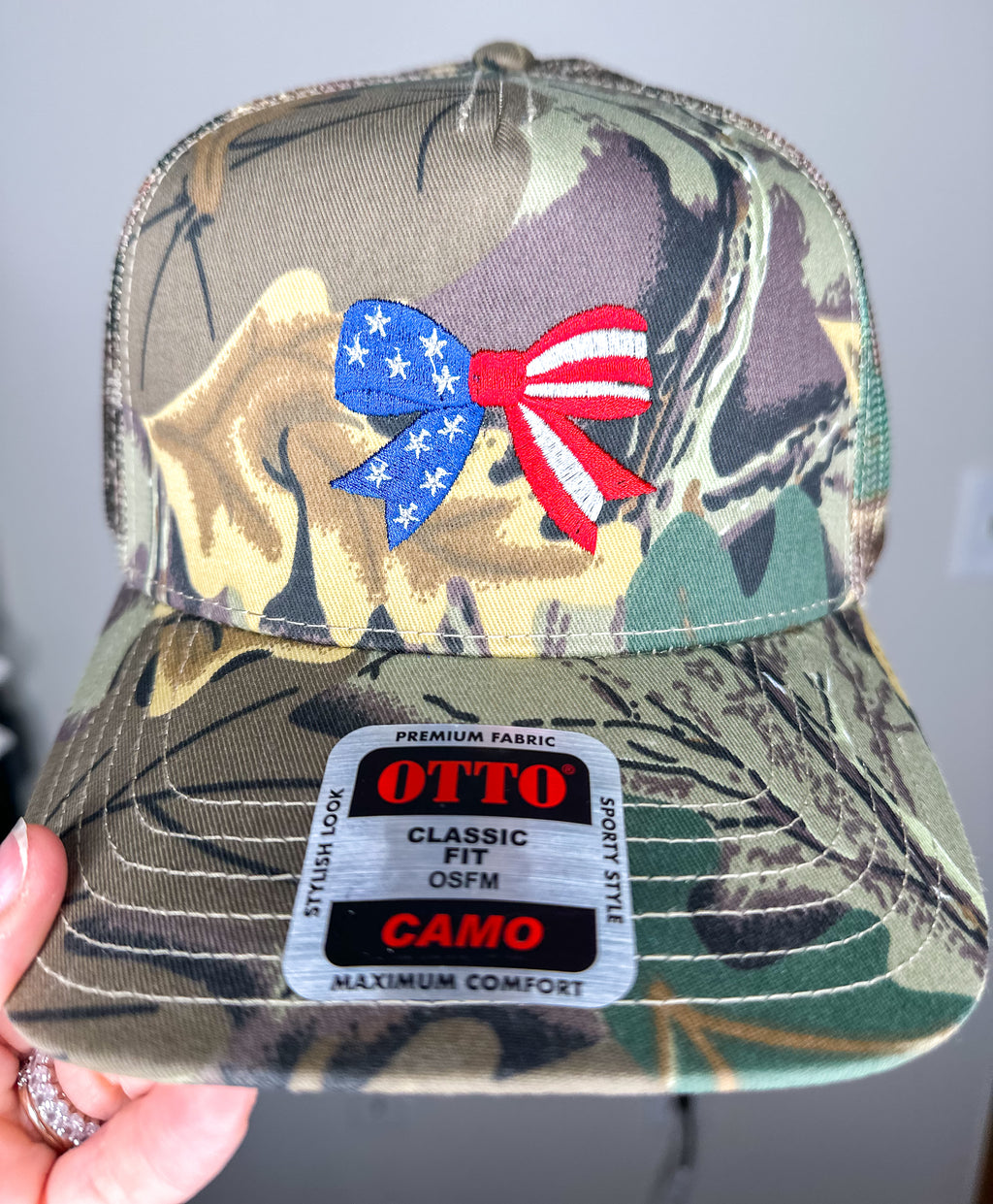 Patriotic Bow Camo Snapback