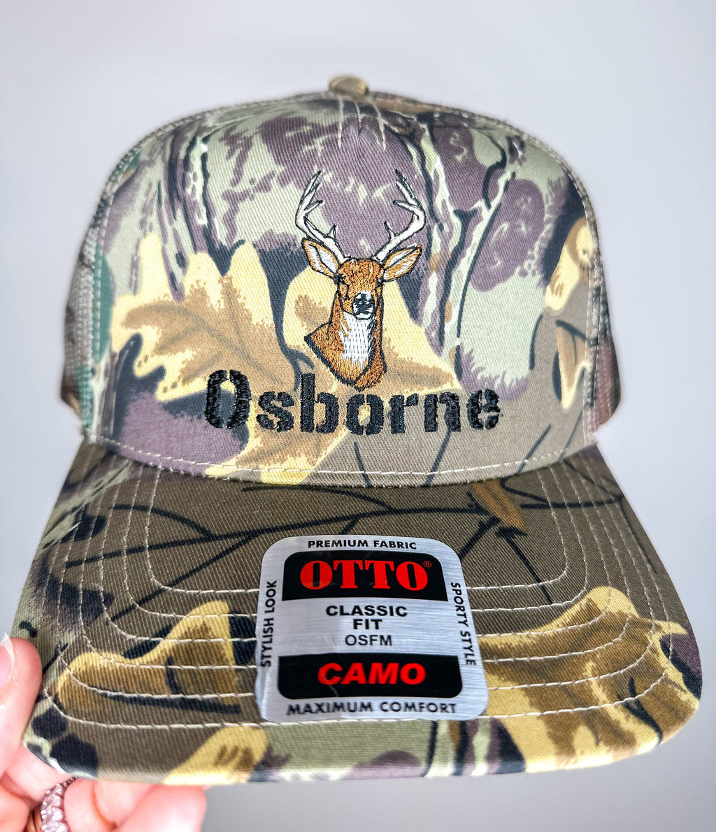 Personalized Buck Deer Snapback Hat