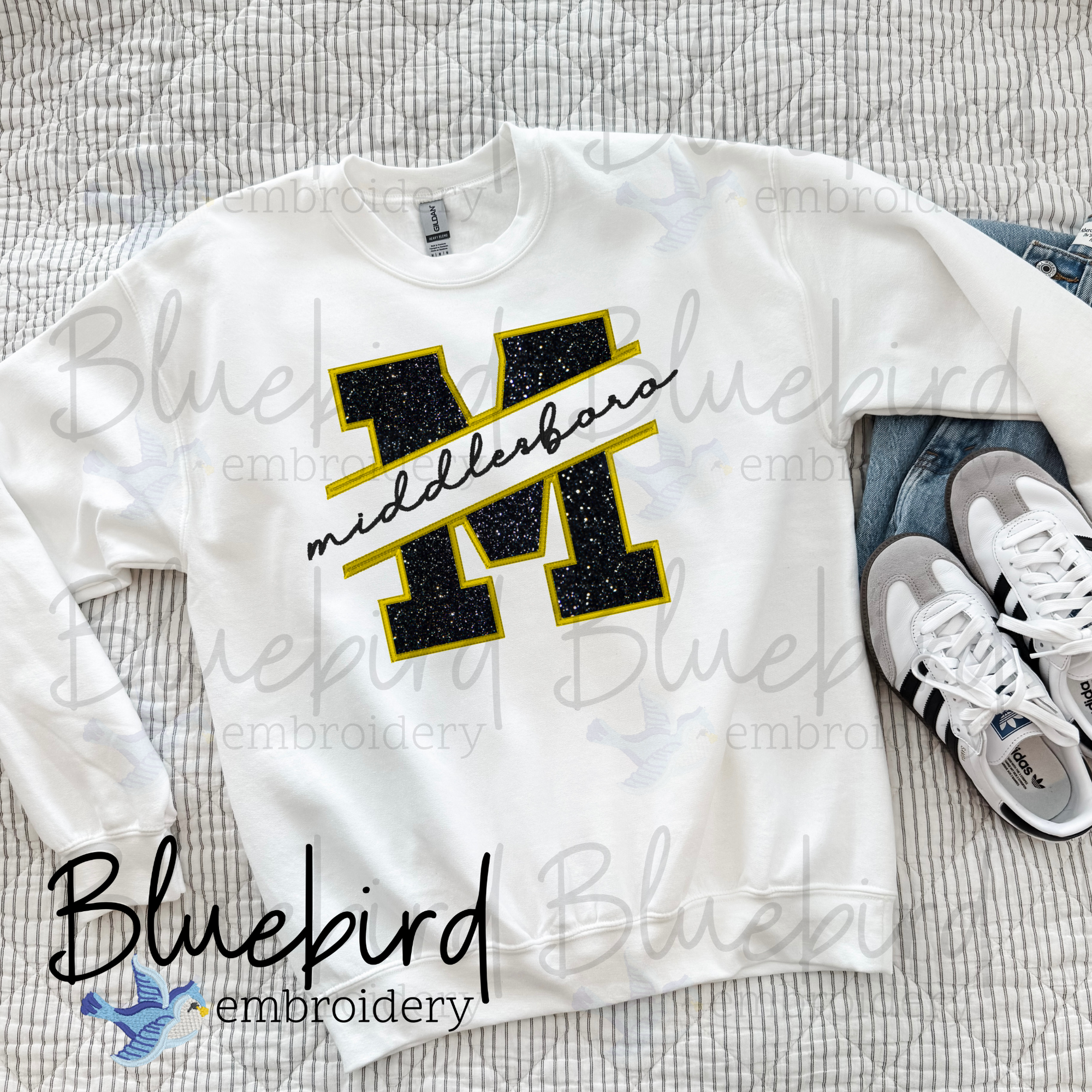 Middlesboro M- Monogram Applique Embroidered Sweatshirt