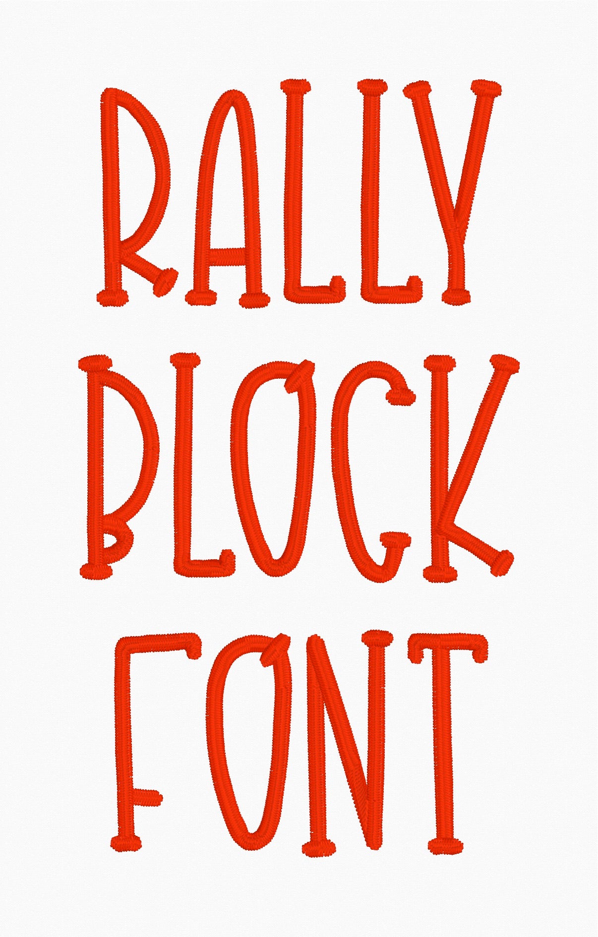 Rally Block Native BX Font Digital Embroidery Design