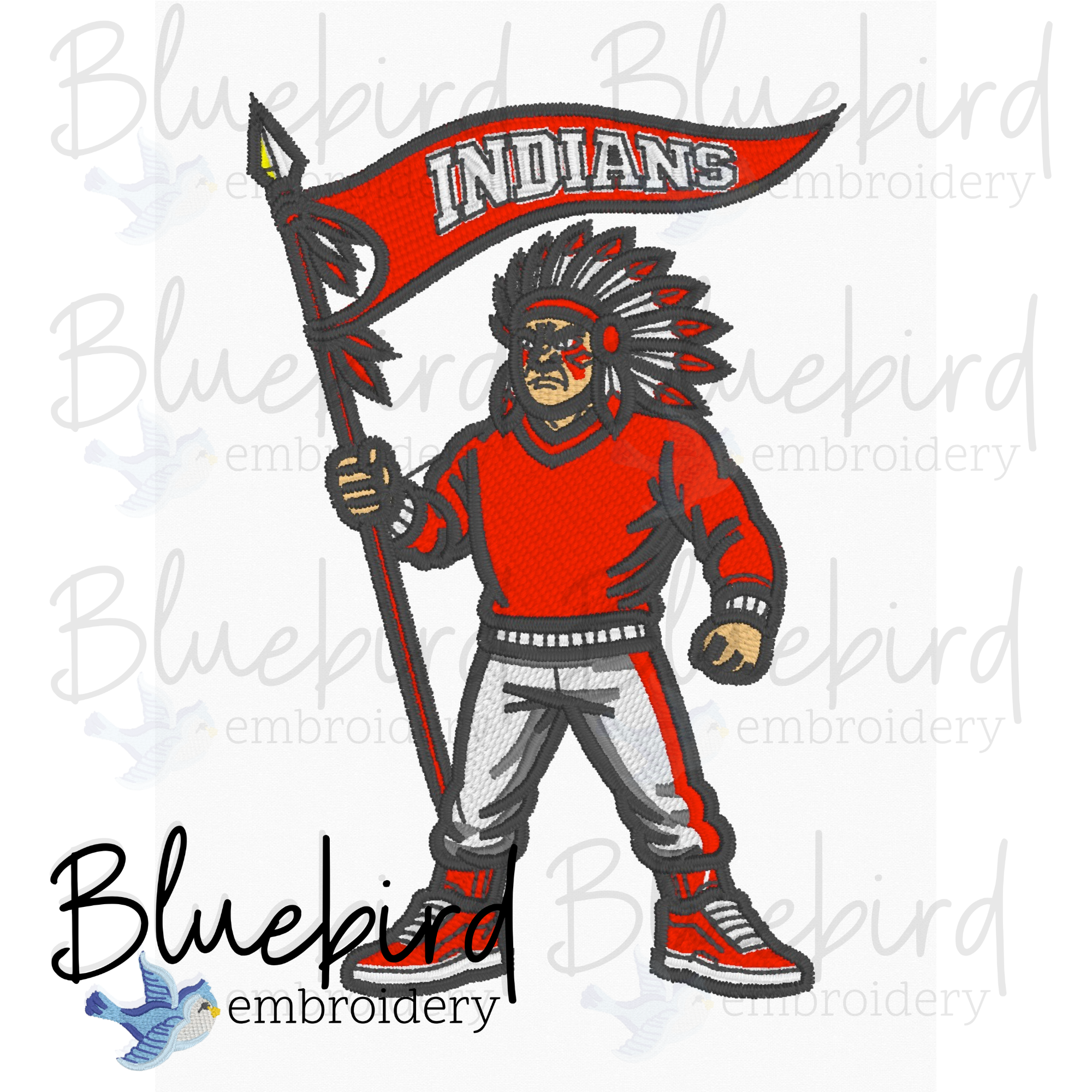 Mascot Embroidery Design – Digital Download | Optional Mascot Personalization