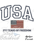 USA Applique Flag 250 Digital Embroidery Design