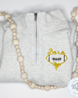 Custom Quarter Zip Embroidered Football Bow Mascot Logo