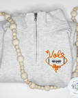 Custom Quarter Zip Embroidered Football Bow Mascot Logo