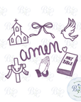 Amen Christian Icons Digital Embroidery Design