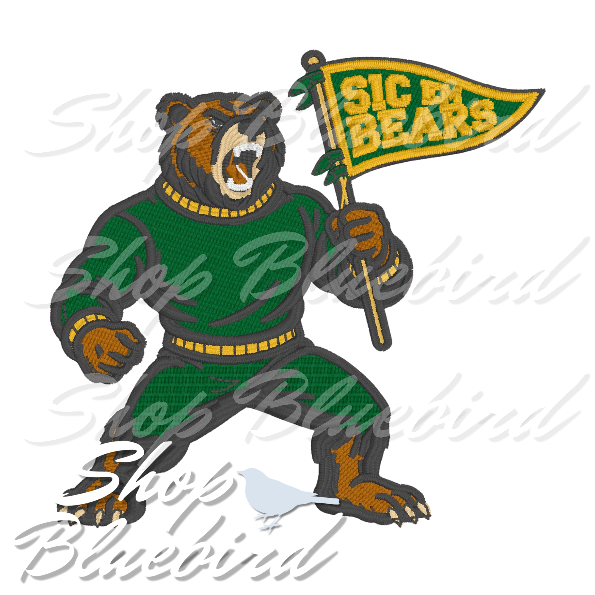 Mascot Embroidery Design – Digital Download | Optional Mascot Personalization