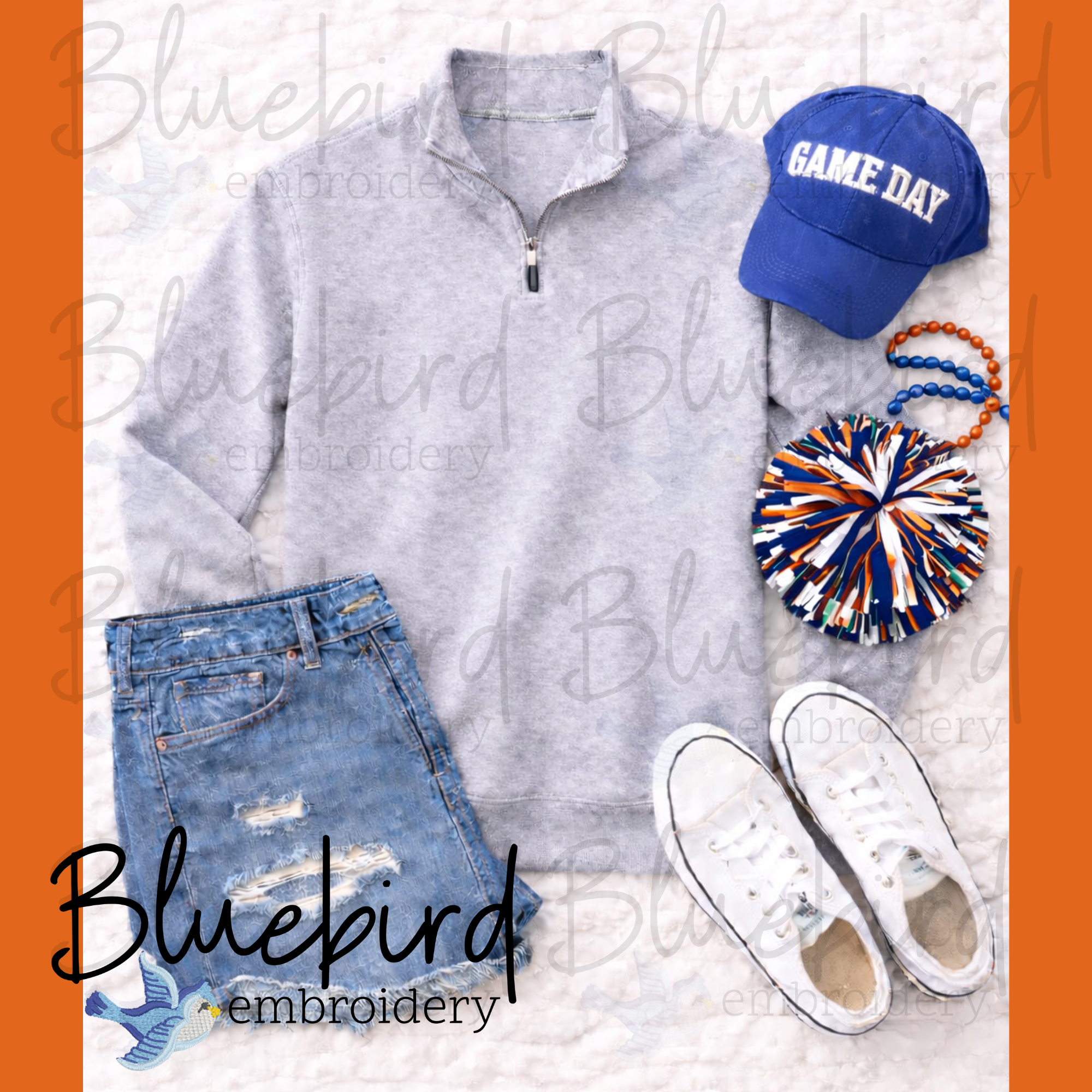 Athletic Heather Quarter Zip Mockup Bundle | 13 Gameday Flat Lay Apparel Mockups