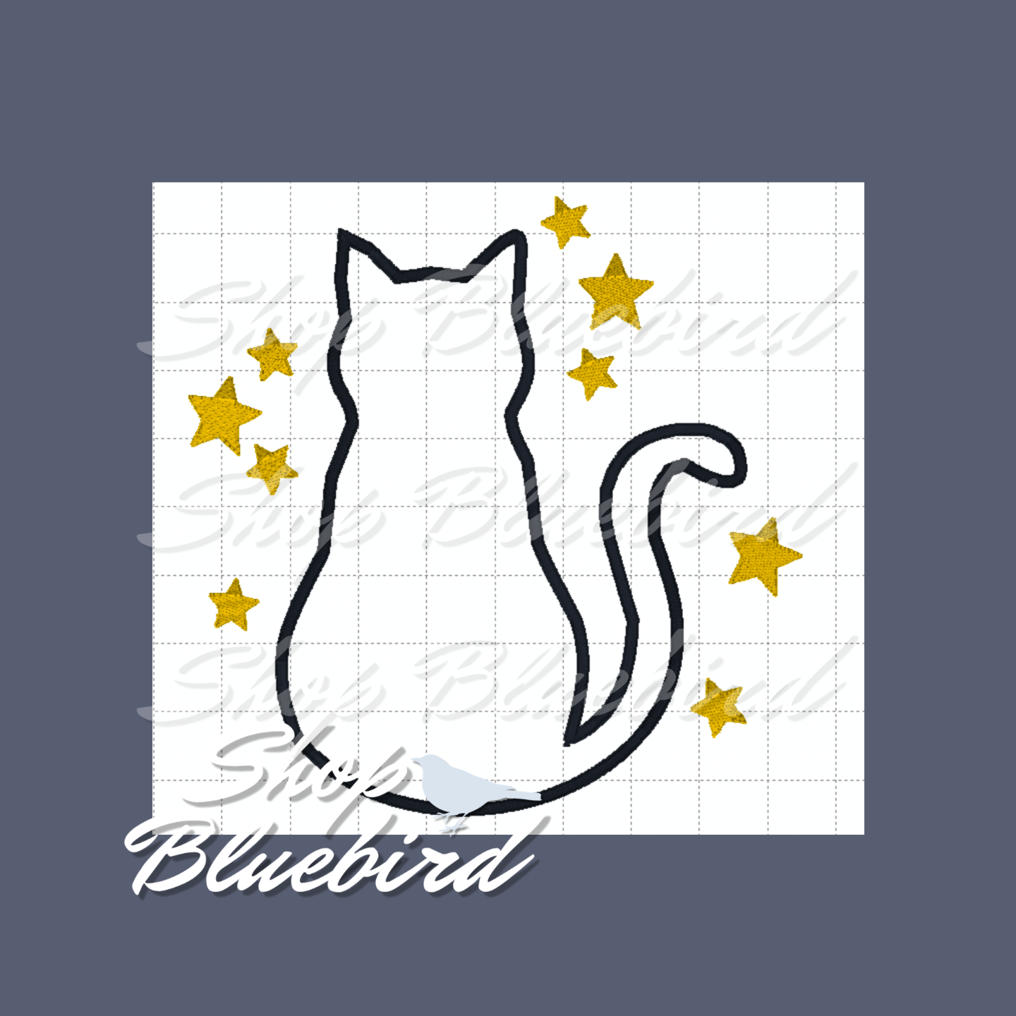 Black Cat Applique Digital Embroidery Design