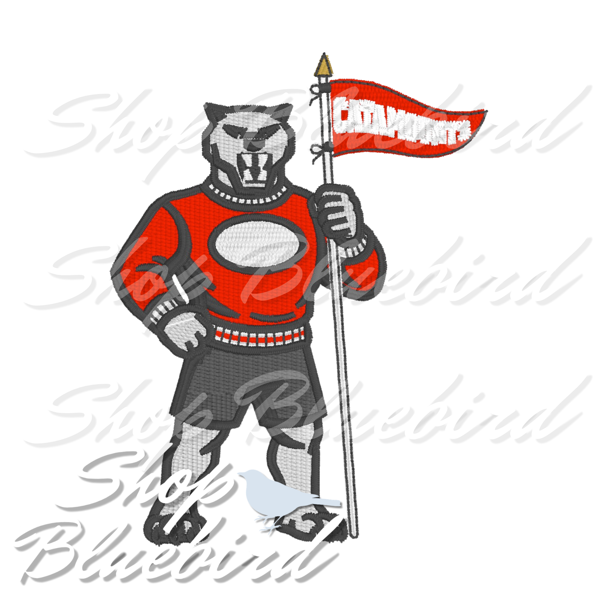 Mascot Embroidery Design – Digital Download | Optional Mascot Personalization