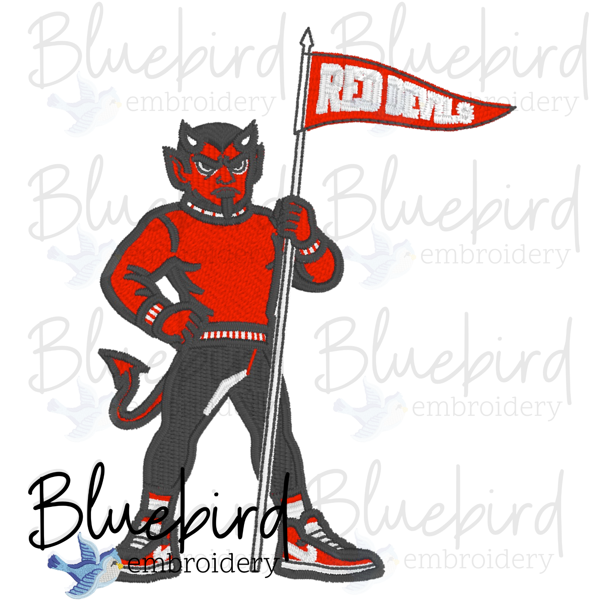Mascot Embroidery Design – Digital Download | Optional Mascot Personalization
