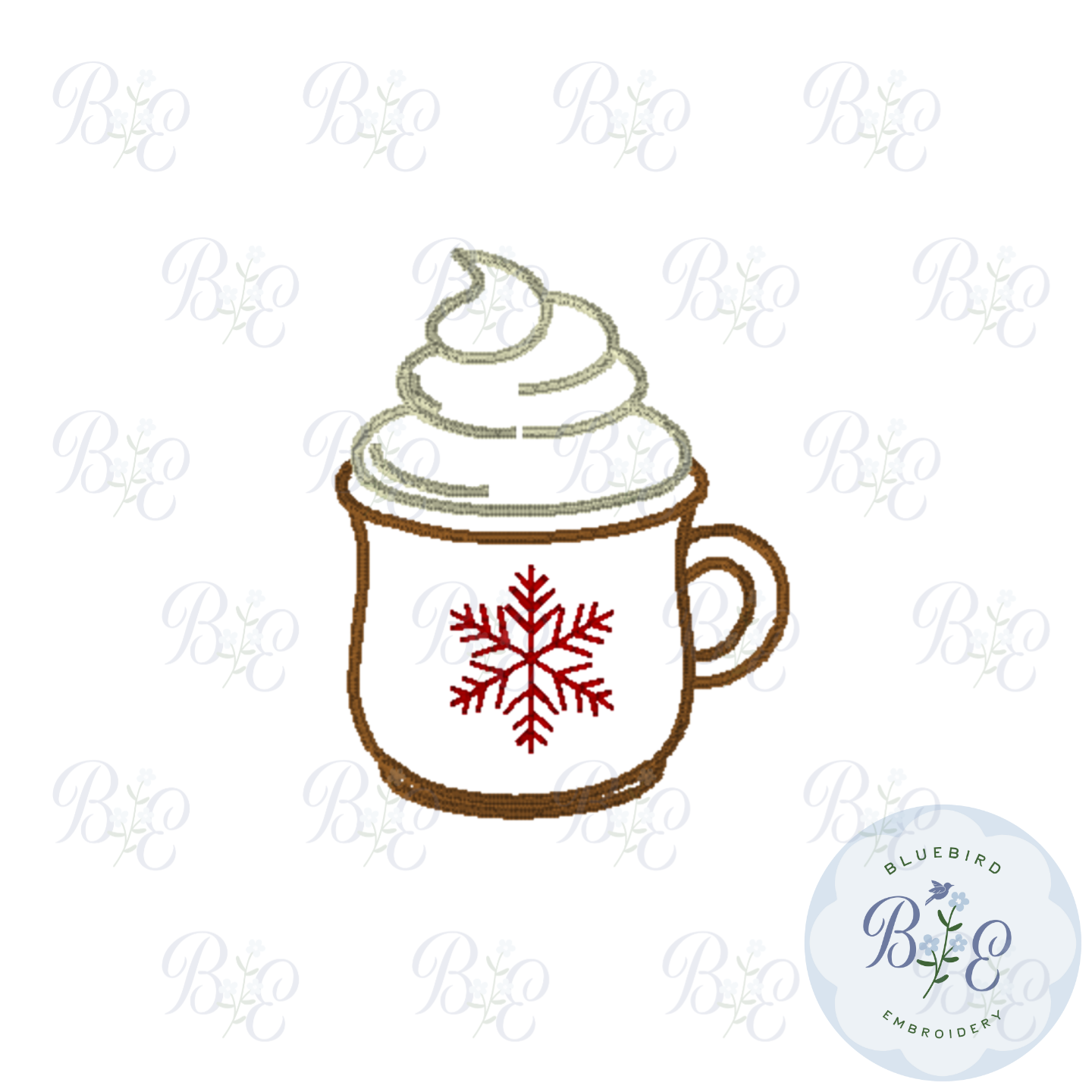 Holiday Mug Digital Embroidery Design