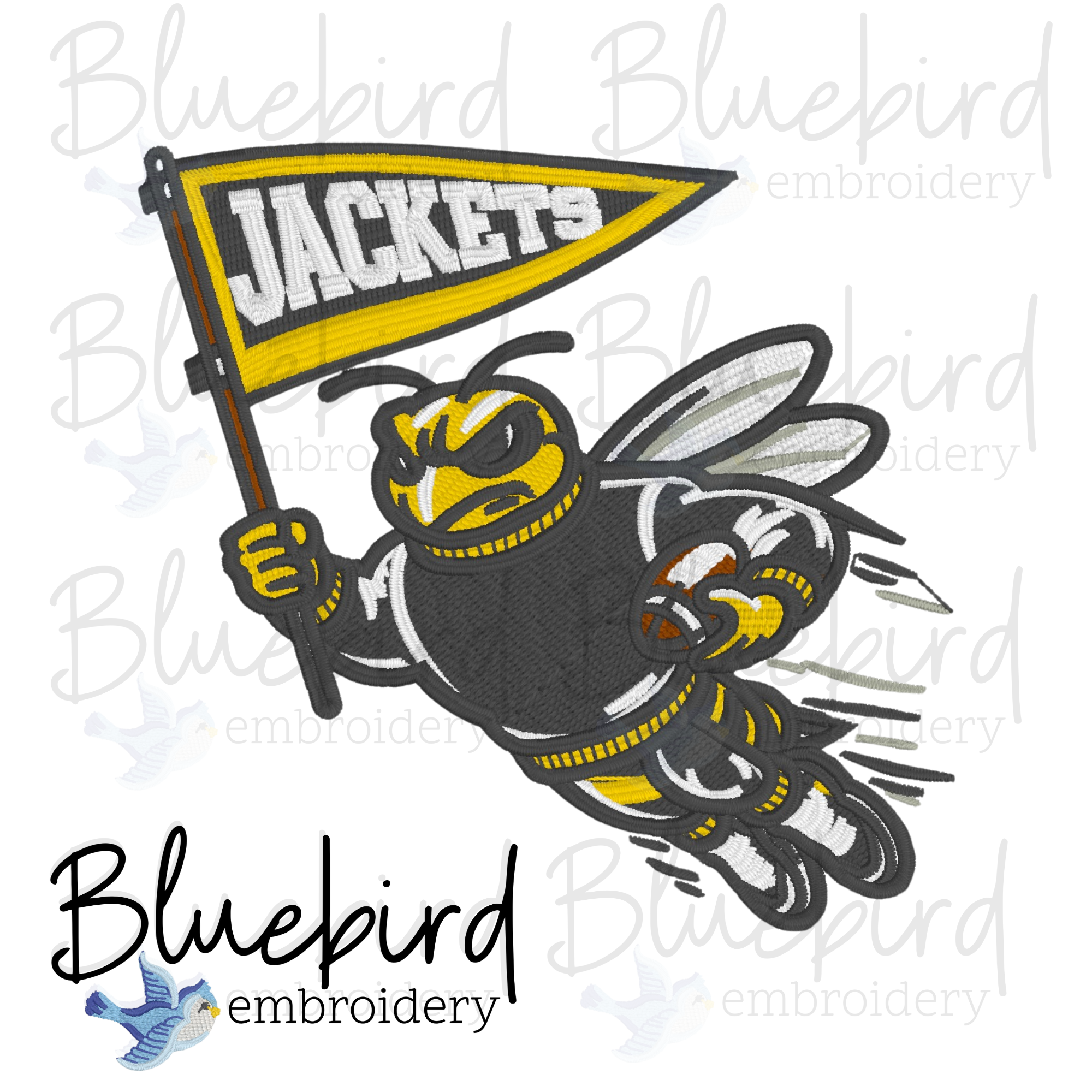 Mascot Embroidery Design – Digital Download | Optional Mascot Personalization