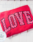 LOVE Checkered Sketch Digital Embroidery Design