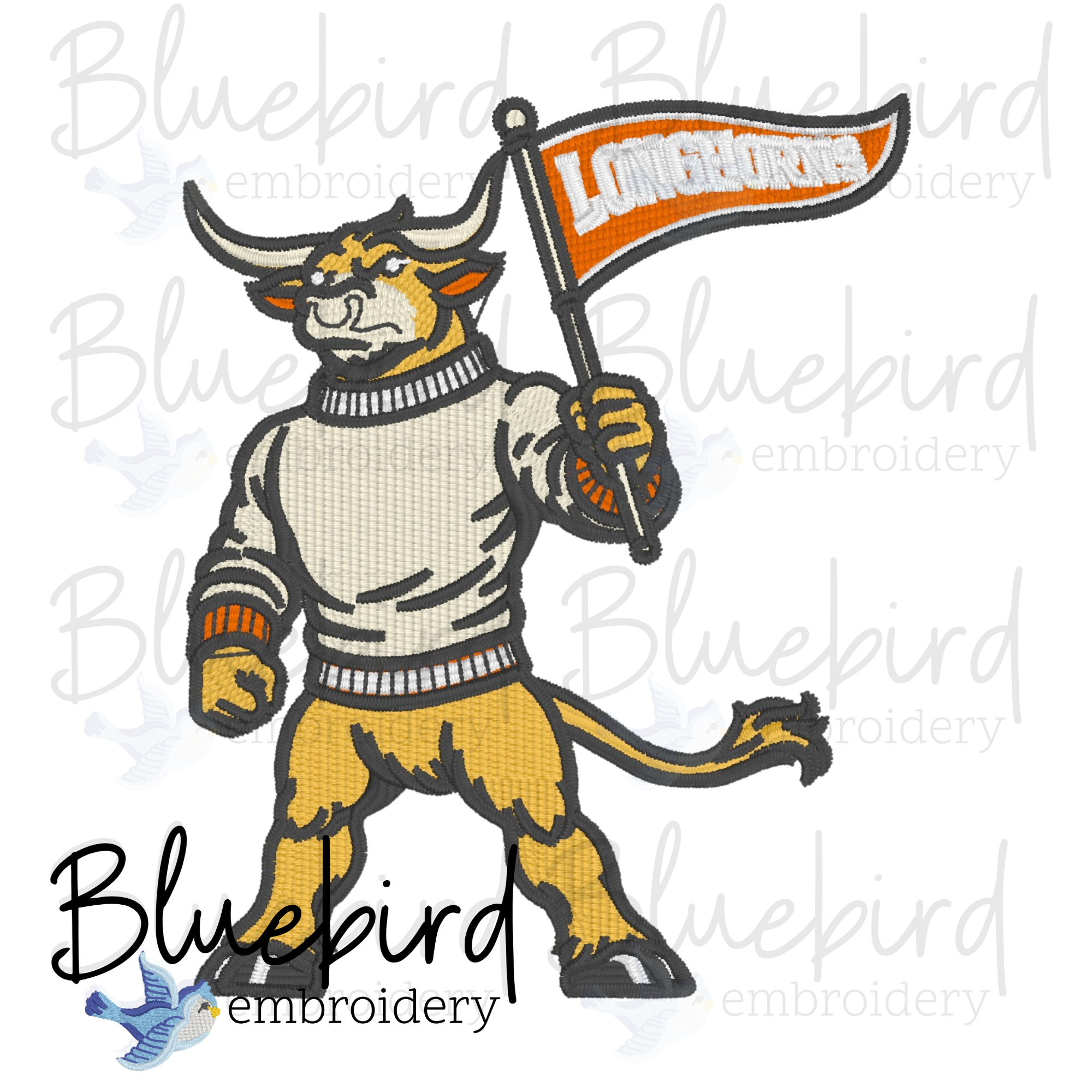 Mascot Embroidery Design – Digital Download | Optional Mascot Personalization