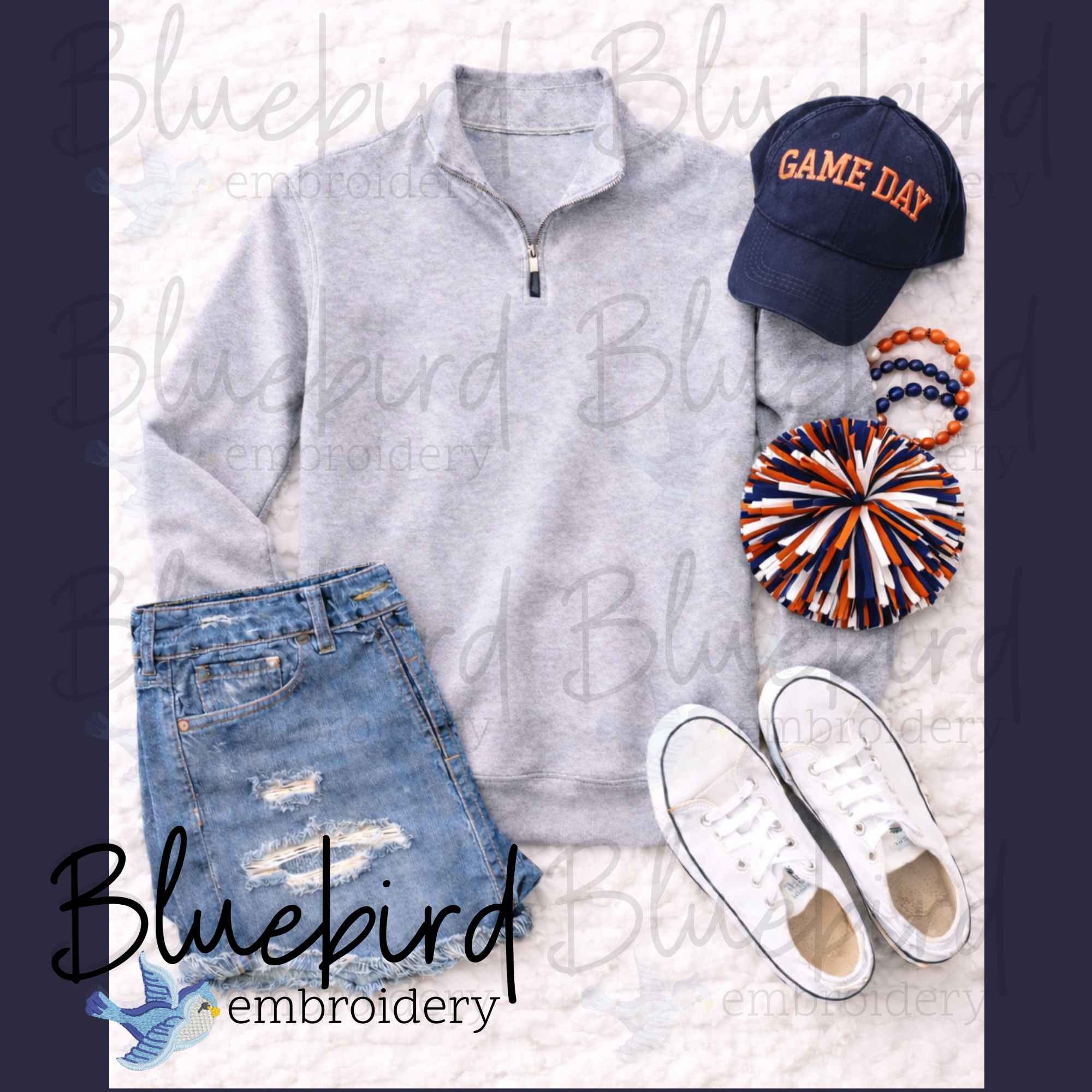 Athletic Heather Quarter Zip Mockup Bundle | 13 Gameday Flat Lay Apparel Mockups