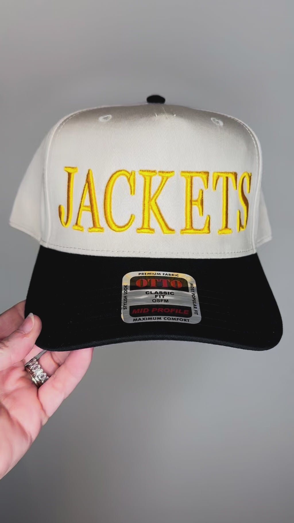 Jackets 3D Puff Embroidered Two-Tone Hat