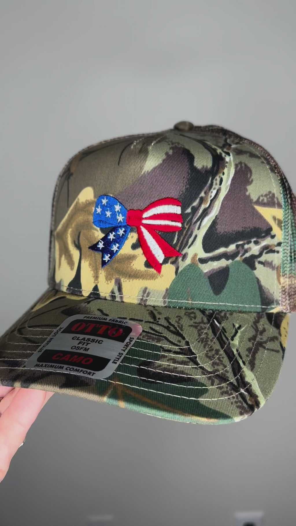 Patriotic Bow Camo Snapback