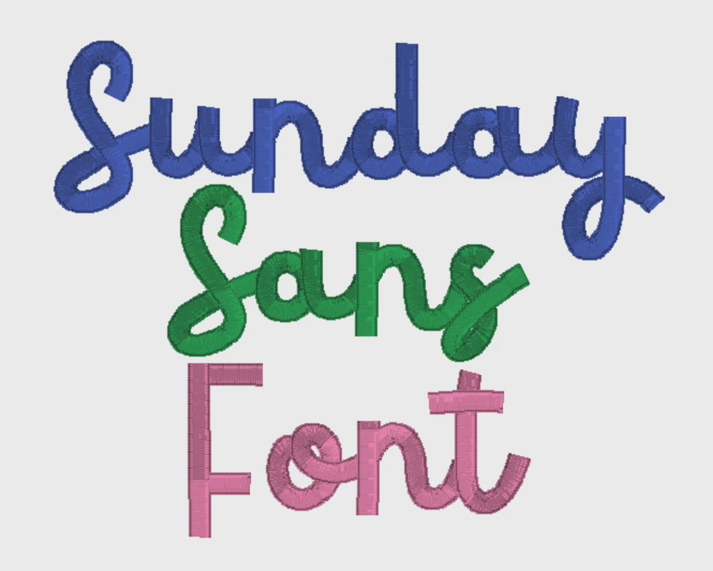 Sunday Sans Native BX Font Digital Embroidery Design