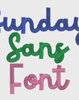 Sunday Sans Native BX Font Digital Embroidery Design